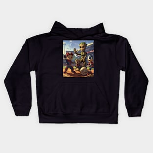 Groot Vs Atlanta Braves Timber Triumph Kids Hoodie